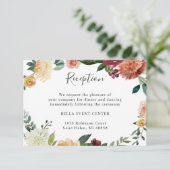 ブルガンディオレンジ結婚フローラ詳細披露宴 エンクロージャーカード (スタンド正面)