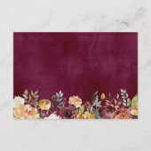 ブルガンディオレンジ結婚フローラ詳細披露宴 エンクロージャーカード (裏面)