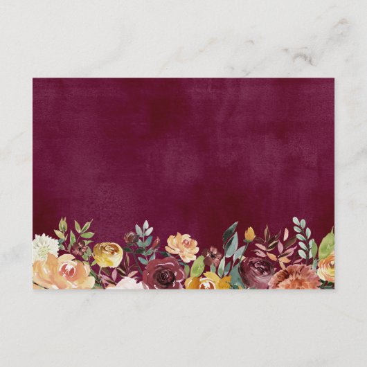 ブルガンディオレンジ結婚フローラ詳細披露宴 エンクロージャーカード (裏面)