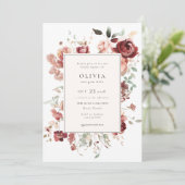 ブルガンディオータムフローラブライダルシャワー 招待状 (スタンド正面)