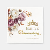 ブルガンディオータム秋フローラキンセアニェラ スタンダードカクテルナプキン (正面)