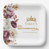 ブルガンディオータム秋フローラキンセアニェラ ペーパープレート (正面)