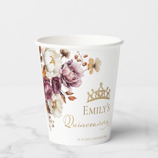 ブルガンディオータム秋フローラキンセアニェラ 紙コップ (裏面)