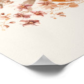 ブルガンディオータム花模様ブライダルシャワーウェルカム ポスター (角)