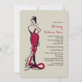 ブルガンディガウンファッションショー招待状 招待状 (正面)