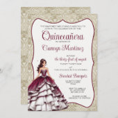 ブルガンディキンセアニラドレス招待状 招待状 (正面/裏面)