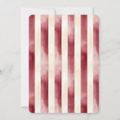 ブルガンディクリーストライプムブライダルシャワー 招待状 (裏面)