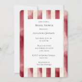 ブルガンディクリーストライプムブライダルシャワー 招待状 (正面)