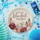 ブルガンディクリームフローラブライダルブランチ ペーパープレート (パーティー)