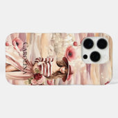 ブルガンディクリームフローラ春女性 Case-Mate iPhoneケース (裏面 (横))