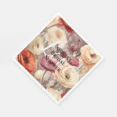 ブルガンディクリーム春の花ブライダルシャワー スタンダードランチョンナプキン (角)