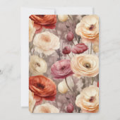 ブルガンディクリーム春の花ブライダルシャワー 招待状 (裏面)