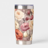 ブルガンディクリーム春の花 保温保冷タンブラー (背面)