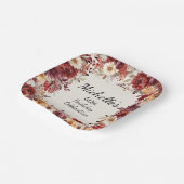 ブルガンディクリーム秋秋フローラ60誕生日 ペーパープレート (傾斜あり)