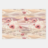 ブルガンディクリーム赤面フローラブライダルシャワー ラッピングペーパーシート (正面)