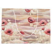 ブルガンディクリーム赤面フローラブライダルシャワー ラージペーパーバッグ (裏面)