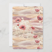 ブルガンディクリーム赤面フローラブライダルシャワー 招待状 (裏面)