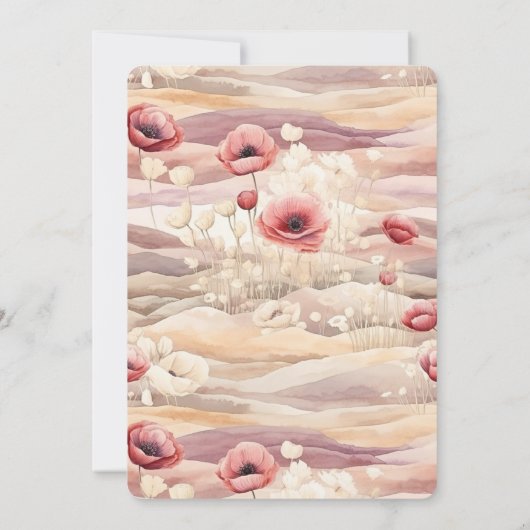 ブルガンディクリーム赤面結婚フローラ 招待状 (裏面)