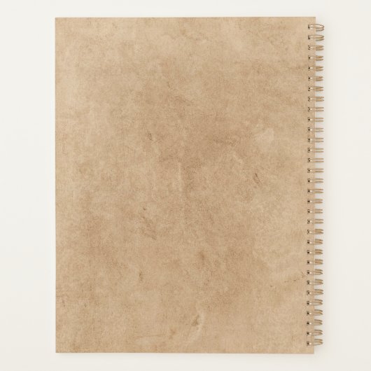 ブルガンディクロウとカスタム文字オンアンティーク羊皮紙 プランナー手帳 (裏面)