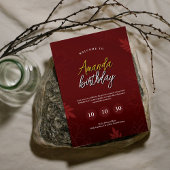 ブルガンディグラムフローラ23番誕生日招待状 招待状