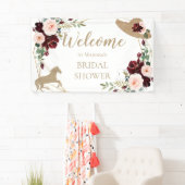 ブルガンディケンタッキーダービーブライダルシャワーウェルカム 横断幕 (インサイチュ)