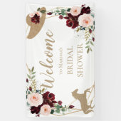 ブルガンディケンタッキーダービーブライダルシャワーウェルカム 横断幕 (縦)