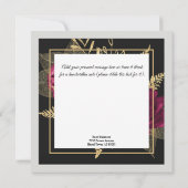 ブルガンディゴールデンエレガントバラ誕生日名前をカスタムする カード (裏面)