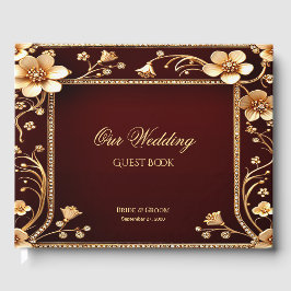 ブルガンディゴールデンフラワーズゲストブック ゲストブック