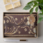 ブルガンディゴールデンフラワーズティッシュペーパー 薄葉紙 (ギフト)