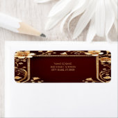 ブルガンディゴールデンフラワーズ差出人住所ラベル ラベル (インサイチュ)