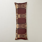 ブルガンディゴールデンフラワーズ抱き枕 ボディピロー (裏面 (縦))