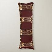 ブルガンディゴールデンフラワーズ抱き枕 ボディピロー (正面縦)