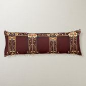 ブルガンディゴールデンフラワーズ抱き枕 ボディピロー (裏面)