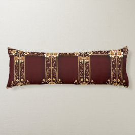 ブルガンディゴールデンフラワーズ抱き枕 ボディピロー