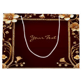 ブルガンディゴールデンフラワーズ抱き枕 ラージペーパーバッグ (裏面)