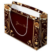 ブルガンディゴールデンフラワーズ抱き枕 ラージペーパーバッグ (裏面アングル)