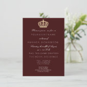 ブルガンディゴールデン王室のクラウングリッター16thブライダル 招待状 (スタンド正面)