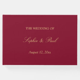 ブルガンディゴールデン結婚ベージュズゲストブック ゲストブック