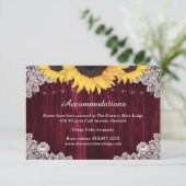 ブルガンディサンフラワー結婚ズホテルアコモデーション エンクロージャーカード (スタンド正面)