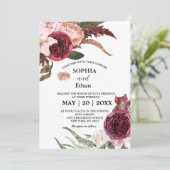 ブルガンディサンリア結婚式招待状 招待状 (スタンド正面)