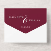 ブルガンディシノワセリーフローラ庭園の結婚式 オールインワン招待状 (裏面)