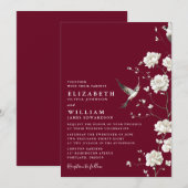 ブルガンディシノワセリーフローラ庭園の結婚式 招待状 (正面/裏面)