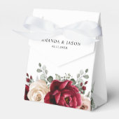 ブルガンディシャンパンアイボリーマウヴバラフローラ結婚ズ フェイバーボックス (正面サイド)