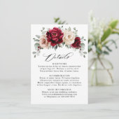 ブルガンディシャンパンアイボリーマウヴバラ結婚ズ詳細 エンクロージャーカード (スタンド正面)