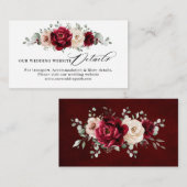 ブルガンディシャンパンアイボリーマウヴ結婚のウェブサイト エンクロージャーカード (正面/裏面)