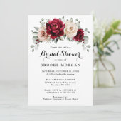 ブルガンディシャンパーニュアイボリーマウヴバラブライダルシャワー 招待状 (スタンド正面)