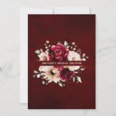 ブルガンディシャンパーニュアイボリーマウヴバラブライダルシャワー 招待状 (裏面)