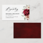 ブルガンディシャンパーニュアイボリーマウヴ結婚ズのレジストリ エンクロージャーカード (正面/裏面)