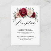 ブルガンディシャンパーニュアイボリーモーヴウェディングレセプション エンクロージャーカード (正面)