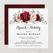 ブルガンディシャンパーニュアイボリーモーヴブルンチアンドバブリー 招待状 (正面/裏面)